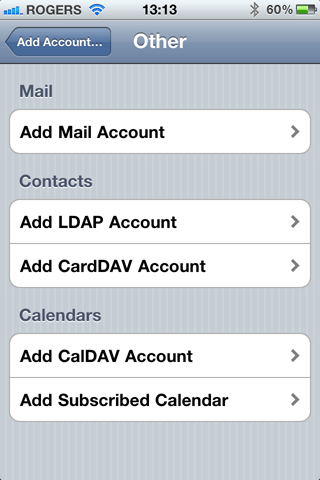 Tap Add Mail Account iPhonemail presentation