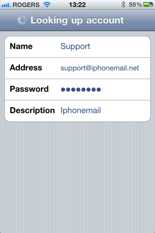 Enter your iPhonemail account and Tap Next iPhonemail presentation
